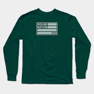 Redline Nation - Staff Car U.S. Army (White on Army Green) Long Sleeve T-Shirt